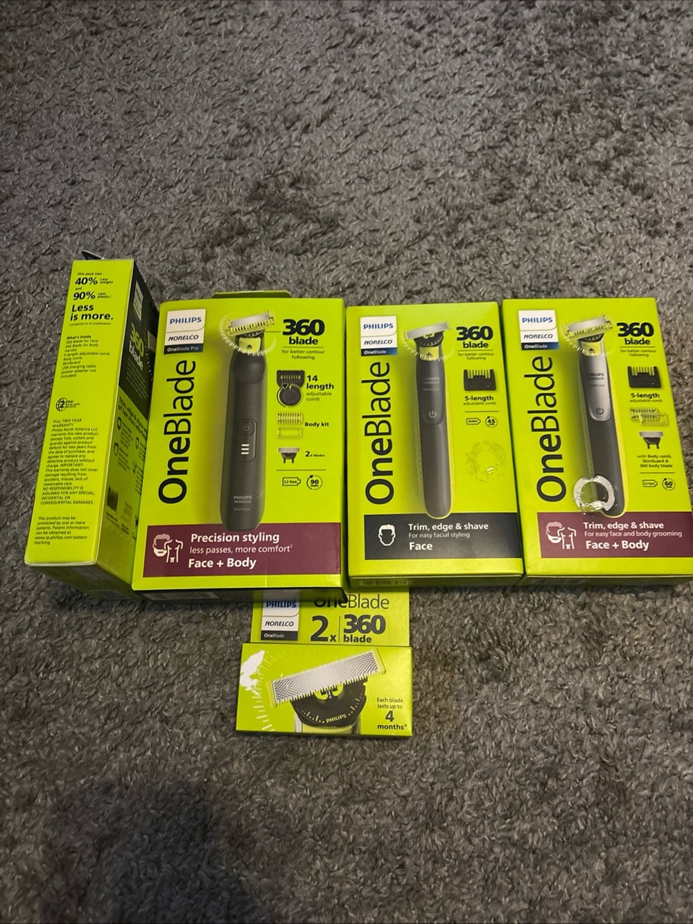 Philips OneBlade Grooming Kit - Bright Lime Green Packaging